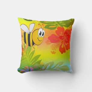 Bumble bee flower cushion and