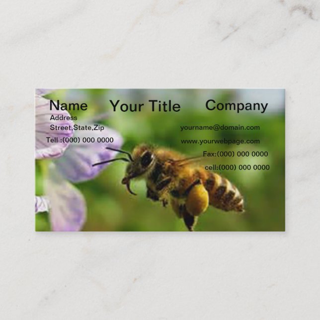 Bumble Bee Flying Business card (Front)