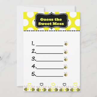 Bumble Bee Guess the Sweet Mess Card, Poo Game