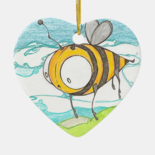 bumble bee heart ornament