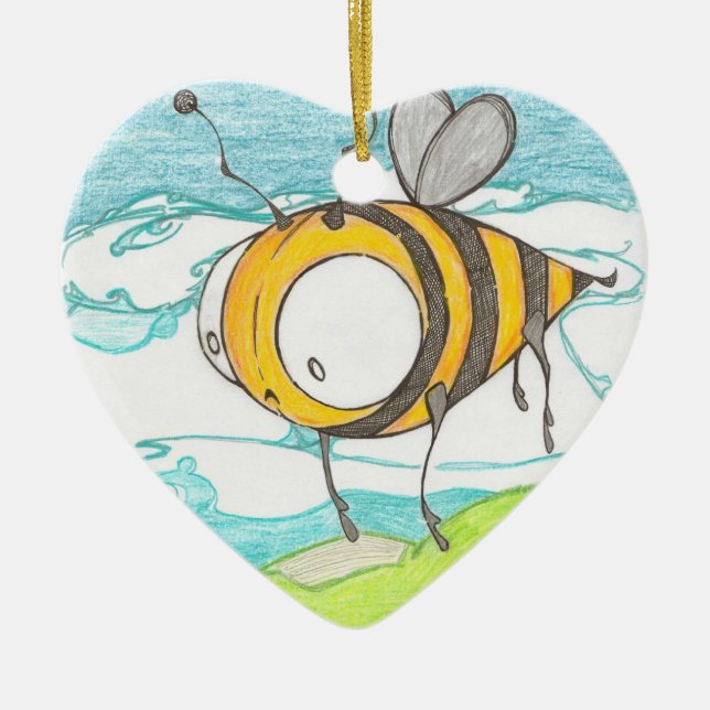 bumble bee heart ornament (Front)