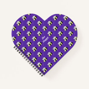 Bumble Bee Heart-Shaped Notebook