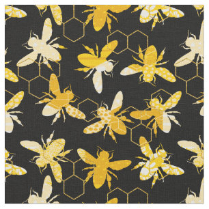 Bumble Bee Honey Pattern Fabric