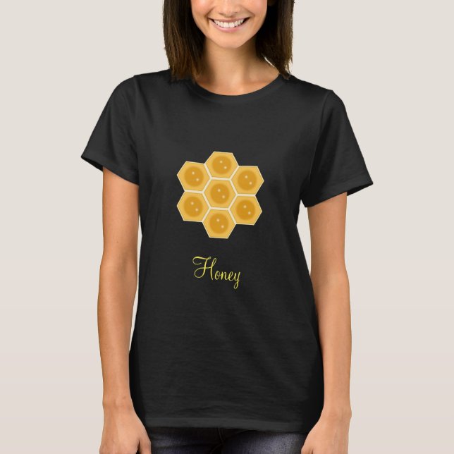 Bumble Bee Honeycomb & Calligraphy T-Shirt (Front)