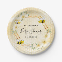 Bumble bee honeycomb summer florals baby shower