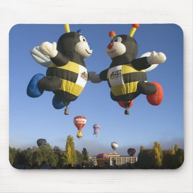 Bumble bee hot air balloons mouse pad. mat (Front)