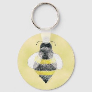Bumble Bee Illustration Keychain