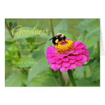 Bumble Bee in Pink Zinnia Thinking of You Card