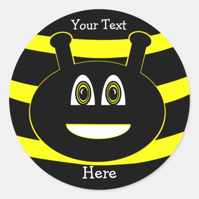 Bumble Bee Insects Happy Smiles Stickers (Front)
