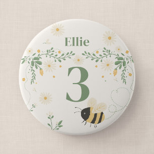 Bumble Bee Kid's Birthday Age Keepsake Badge