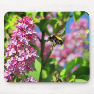 Bumble Bee Landng on Lilacs Mouse Mat