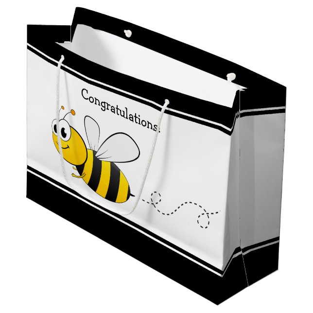 Bumble Bee Large Gift Bag (Front Angled)