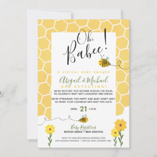 Bumble Bee Long-Distance Virtual Baby Shower Invitation