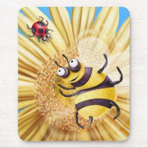 BUMBLE BEE LOVING THE LADY BIRD MOUSE MAT