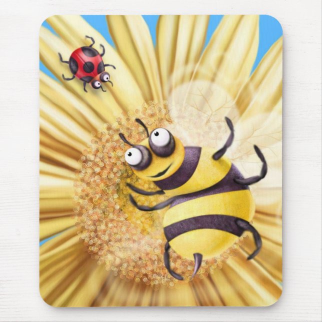 BUMBLE BEE LOVING THE LADY BIRD MOUSE MAT (Front)