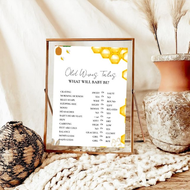 Bumble Bee Old WIves Tales Baby shower Game  Poster (Creator Uploaded)