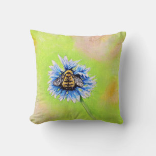 Bumble Bee on a Flower Painting Cushion