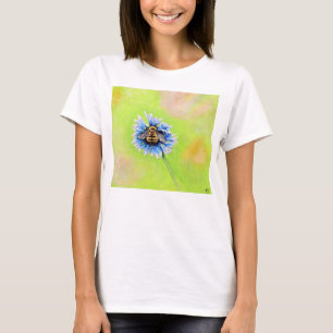 Bumble Bee on a Flower Painting T-Shirt