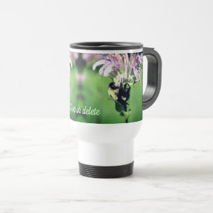 Bumble Bee On Bee Balm Flower Personalized  Travel Mug