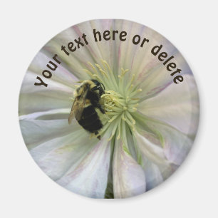 Bumble Bee On Clematis Flower Personalized Magnet