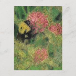 Bumble Bee on Clover Postcard