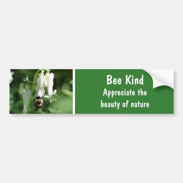 Bumble Bee On Columbine Flower Bee Kind Bumper Sticker (Front)