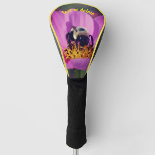 Bumble Bee On Cosmos Flower Personalised Golf Head Cover