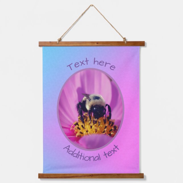 Bumble Bee On Cosmos Flower Personalised Hanging Tapestry (Front)