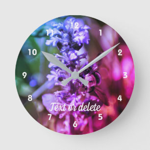 Bumble Bee On Flower Abstract Personalised  Round Clock