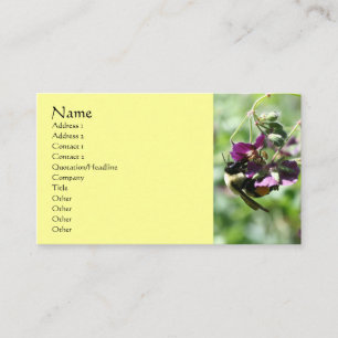 Bumble Bee On Flower Nature Business Card
