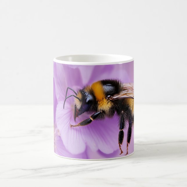 Bumble Bee on Pink Flowers Mug (Center)