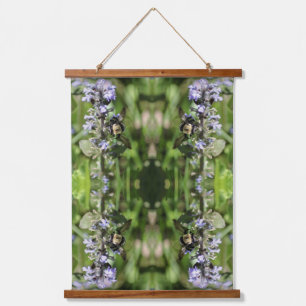 Bumble Bee On Purple Flower Nature Abstract Hanging Tapestry