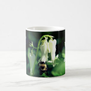 Bumble Bee On White Flower Personalized Coffee Mug