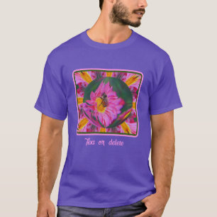 Bumble Bee Pink Daisy Abstract Nature  T-Shirt