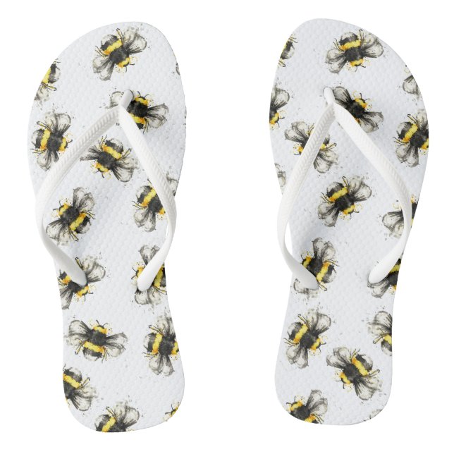 Bumble bee print - natural print flip flops (Footbed)