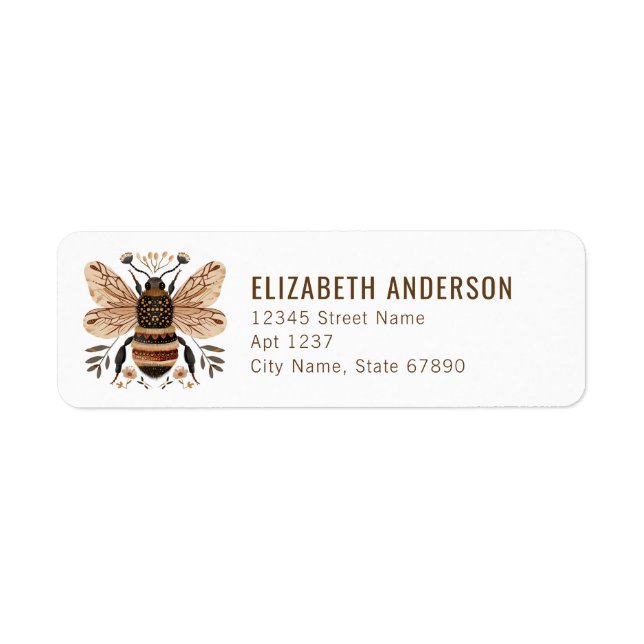 Bumble Bee Return Address Labels (Front)