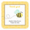 Bumble Bee Square Favour Stickers