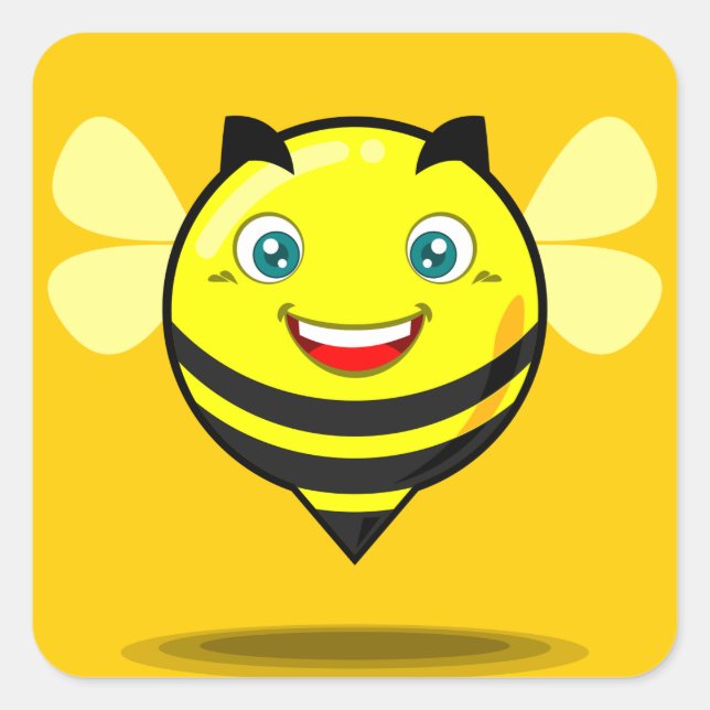 Bumble Bee Square Sticker (Front)