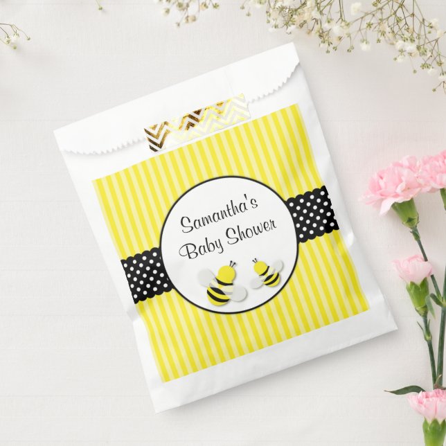 Bumble Bee Striped Polka Dots Baby Shower Favour Bags (Sealed)