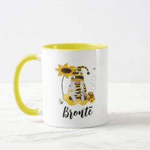 Bumble Bee Sunflower Personalised Gnome Mug
