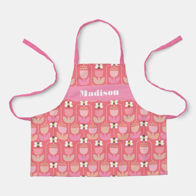 Bumble Bee & Tulips Apron (Front)