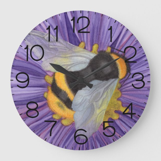 Bumble Bee Wall Clock Honey Bee Aster (Front)
