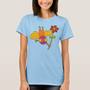 Bumble Bee with Flower - Ringer T-Shirt
