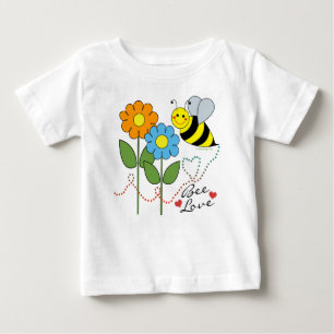 Bumble Bee With Flowers Bee Love Baby T-Shirt