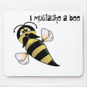 Bumble Bee with Moustache Mouse Mat