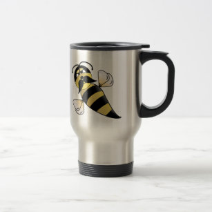 Bumble Bee with Moustache Travel Mug