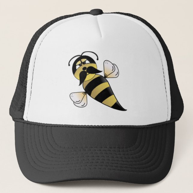 Bumble Bee with Moustache Trucker Hat (Front)