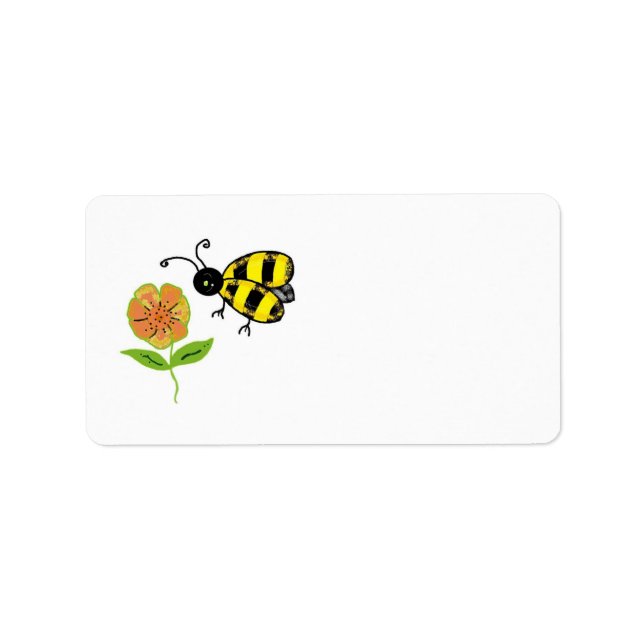 Bumble Bee with Orange Flower Label (Front)