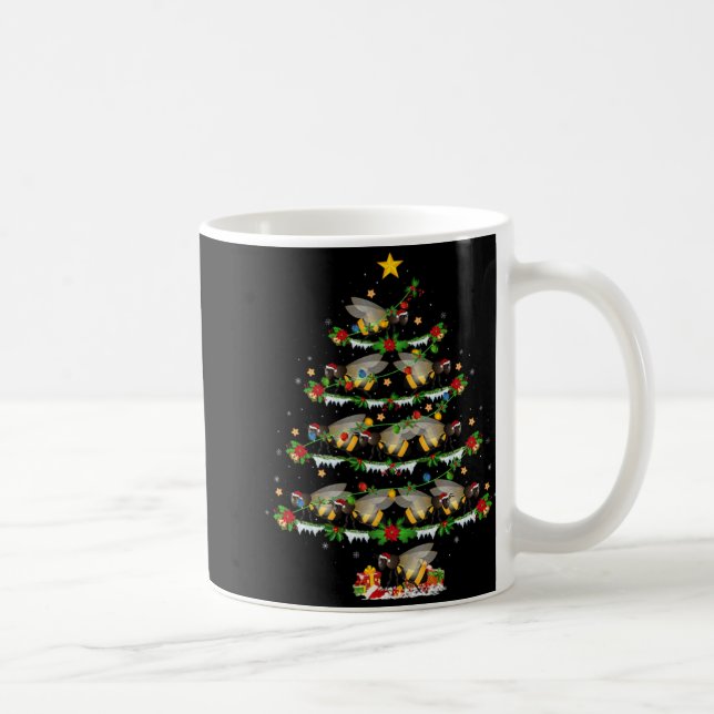 Bumble Bee Xmas Lights Santa Bumble Bee Christmas  Coffee Mug (Right)