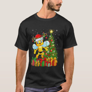Bumble Bee Xmas Tree Lighting Santa Hat Bumble Bee T-Shirt